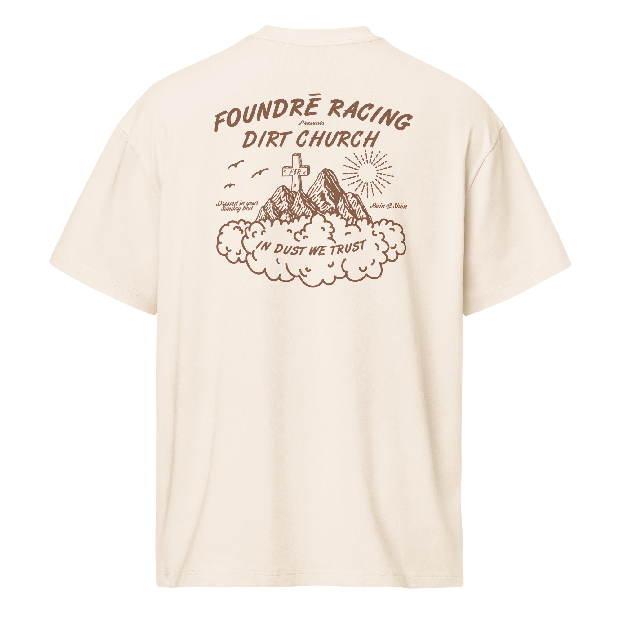 FR Dirt Church Adult Unisex Boxy T-Shirt White & Antique White