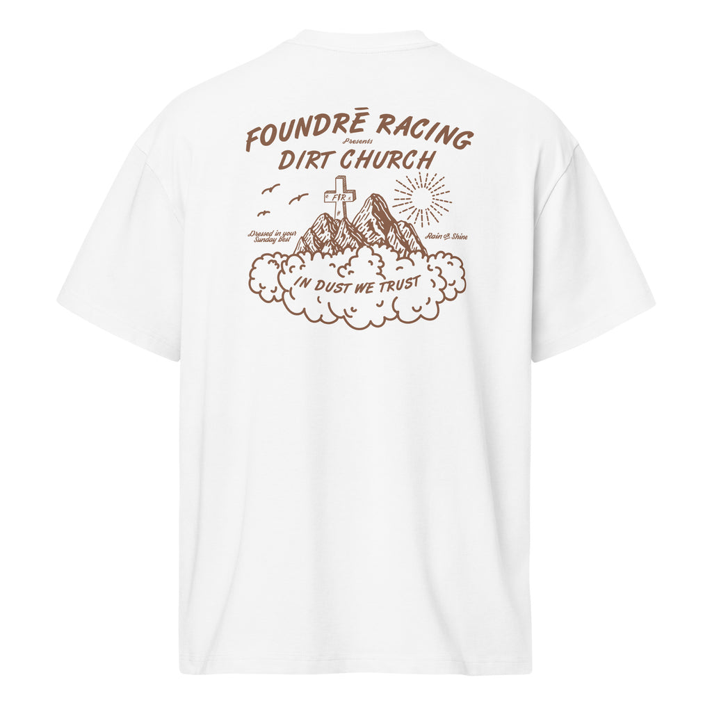 FR Dirt Church Adult Unisex Boxy T-Shirt White & Antique White